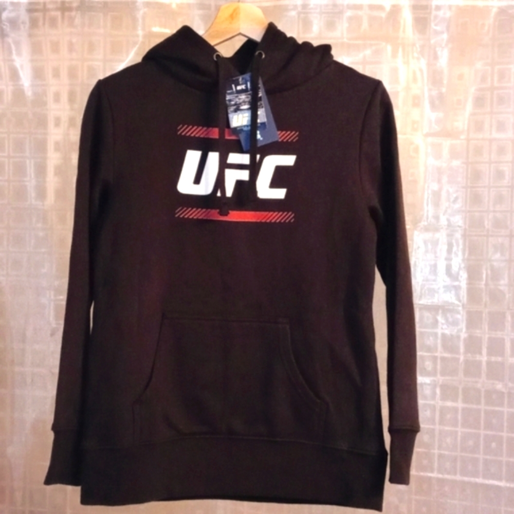 Fanatics Black UFC Pullover Hoodie with White & Red Logo